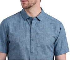Kuhl Breeze Large Shirt Mens 7484 Skyline Short Sleeve Button Up Lightweight SS