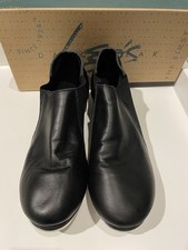 Leo  s Jazz Tap Shoes Leather Black Slip On Women 9 Dance Theater Musical