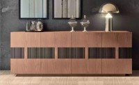 Luxus Braunes Sideboard Moderne Wohnzimmer Kommode 4 TüRig Holz MöBel