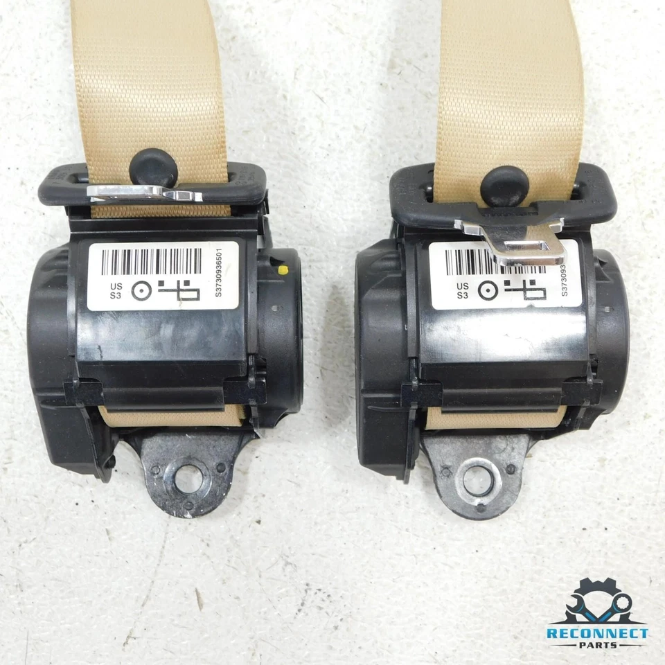 14-21 BMW 428i F32 Rear Left & Right Seat Belt Retractor Assembly Set Beige OEM - Image 4 of 4