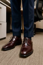 Rockport Burgundy Leather Split-Toe Kinetic Air APM1235E Oxford Shoes Men 14 M