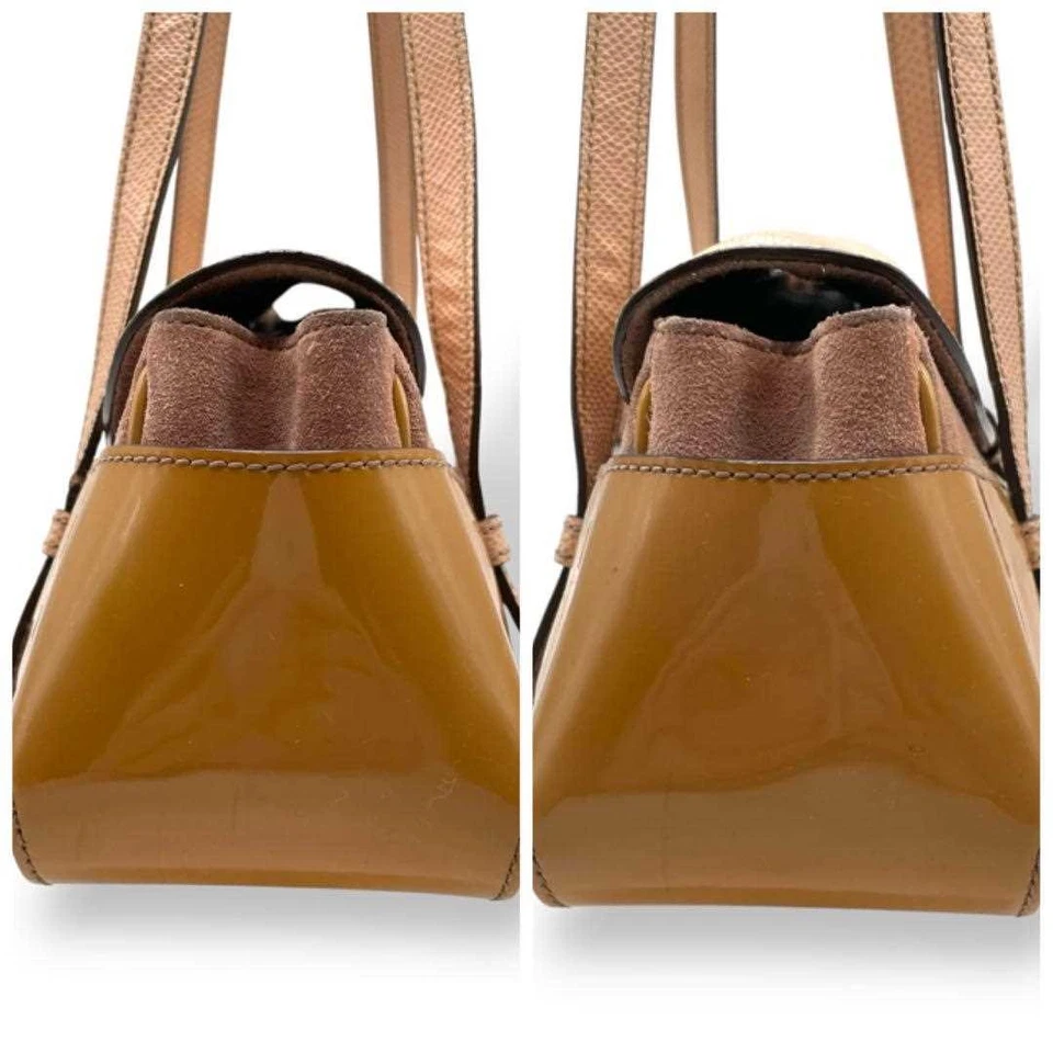 TOD'S Rare Shoulder Bag Small Logo Suede Leather Brown Women's USED FROM JAPAN - Image 4 of 4