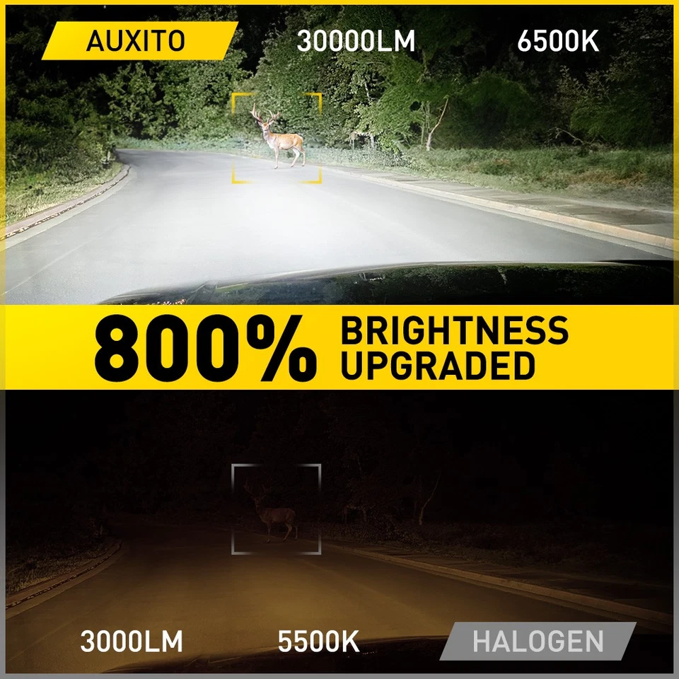 AUXITO LED 6500K Headlight Bulbs 9007 HB5 Fanless Wireless White High Low Beam - Image 2 of 4