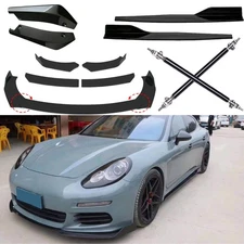 For Porsche Panamera Front Bumper Lip Spoiler Side Skirt Rear Lip Strut Rods+