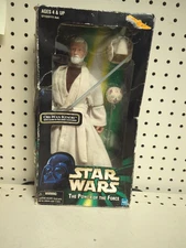 1998 Star Wars Power Of The Force 12” Obi-Wan Kenobi Glow Lightsaber Figure Doll