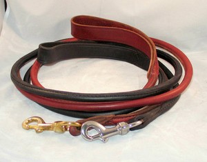 rolled leather dog leash