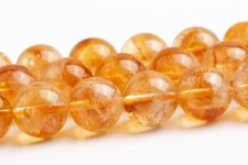 9-10MM Genuine Natural Brown Yellow Cloudy Citrine Grade A Round Loose Beads