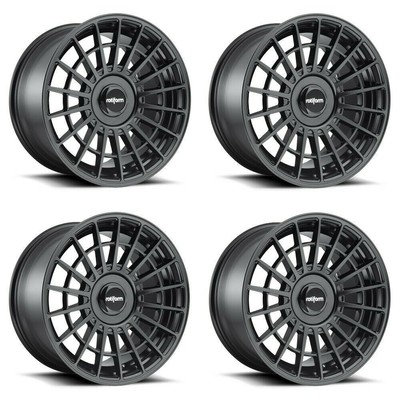 Set 4 Rotiform R142 LAS-R 17x8 5x100 5x4.5 Matte Black Wheels 17'' 30mm Rims