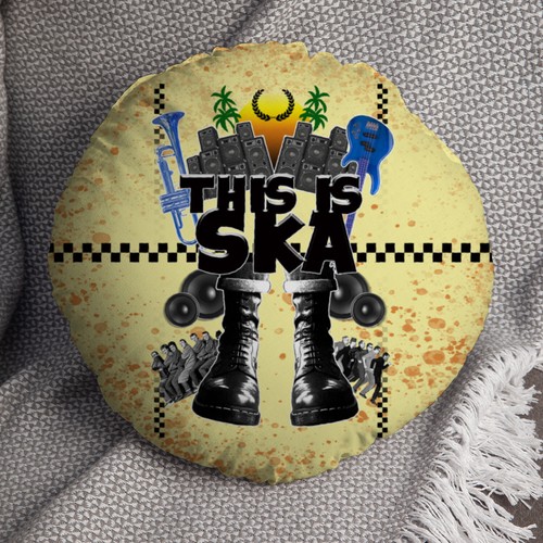 This is Ska 14" Round Cushion Decrotive Circle Pillow - Picture 2 of 6