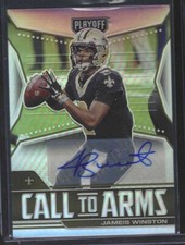 JAMEIS WINSTON 2021 PANINI PLAYOFF SILVER PRIZM CALL TO ARMS AUTO #D 11/25