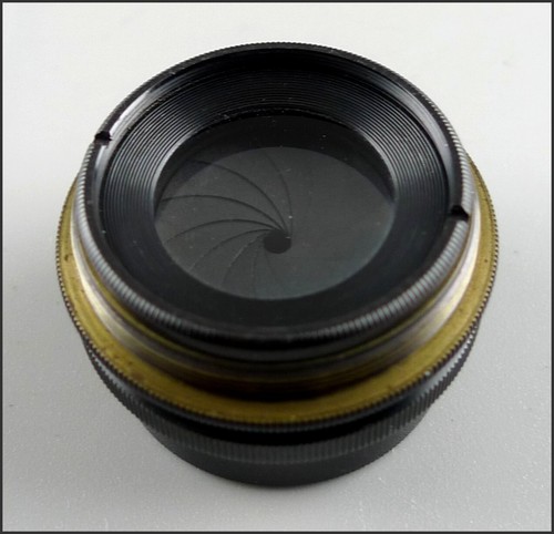 Ancien Objectif Carl Zeiss Jena Tessar 6,3/13,5cm D.R.P Diaphragme à Iris - Foto 8 di 12