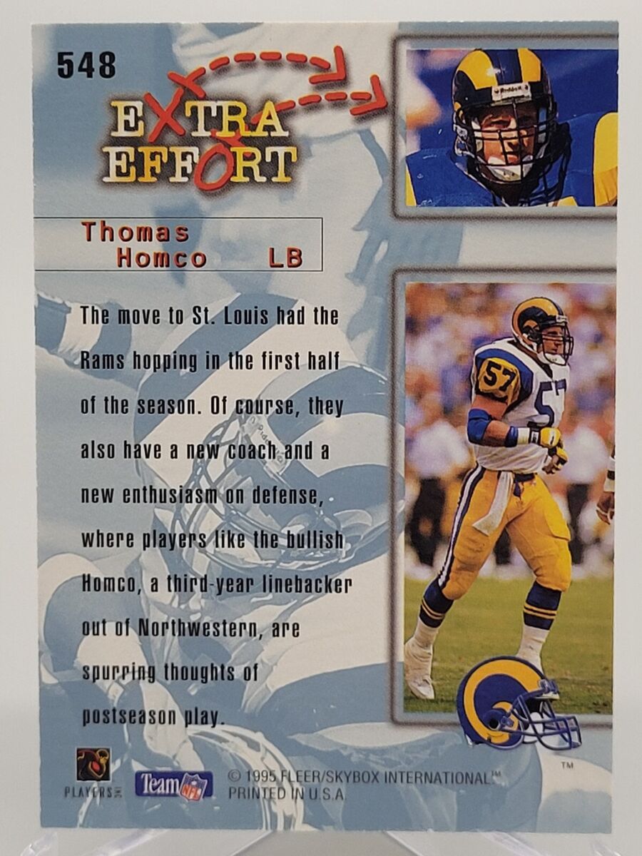 1995 FLEER ULTRA THOMAS HOMCO EXTRA EFFORT FOOTBALL CARD 1995 FLEER ULTRA THOMAS HOMCO EXTRA EFFORT FOOTBALL CARD