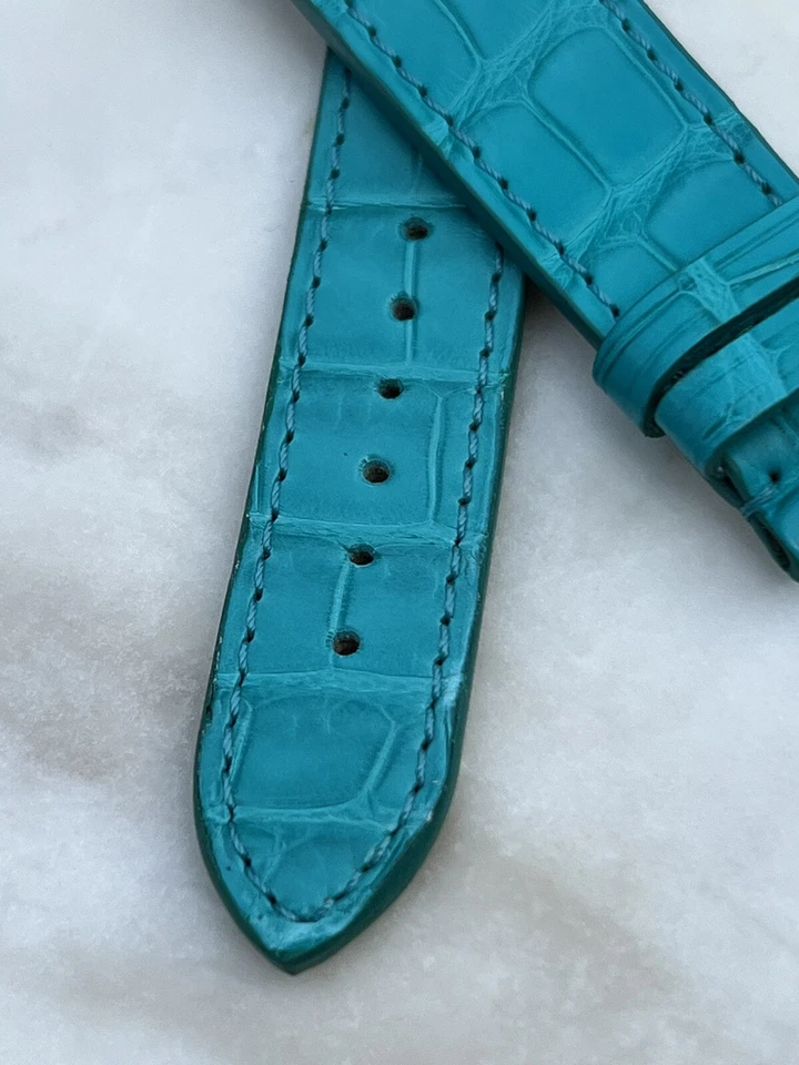 Original Chopard Alligator Watch Band Strap 18 mm x 16 mm 18x16 Turquoise - Image 3 of 4