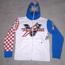 Vtg Y2k Rare Volcom Mask Full Zip Jacket Hood...