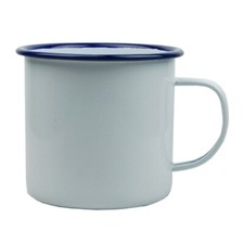 White Metal Enamel 9cm Mug Cup Retro Camping Outdoor Coffee Tea Falcon Picnic