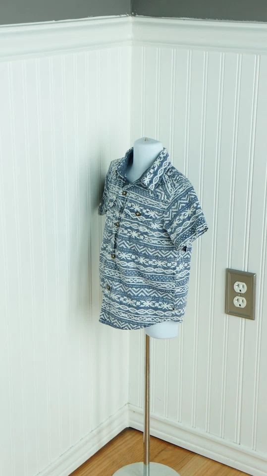 Lucky Brand ребенка ясельного возраста рубашка с коротким рукавом кнопка рубашка размер 2T в полоску - Изображение 4 из 4