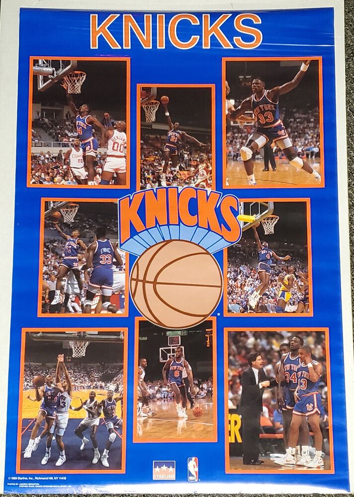 New York Knicks 1988-89 8-Player Starline 22x34 POSTER - Ewing