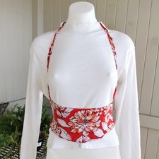 Womens Handmade Floral Halter Corset Waist Belt Upcycled Reworked Recycled Fit 6