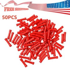 Red 22-16AWG Vinyl Fully Insulated PVC Terminal Butt Splice Crimp Connector 50X