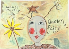 Hand-painted Needlepoint Canvas, Garden Fairy, 18" mesh, NEW