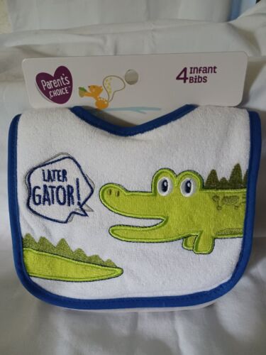 Terry Cloth Boy Infant Baby Bibs 4-Pack Set Parent's Choice Boy Icon NWT  - Picture 1 of 6