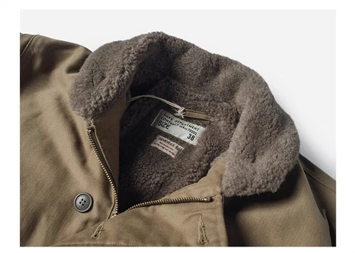 Bronson Heavy-Duty N-1 Deck Jacket Plain Version Jungle Cloth Wool Lined Coat - Picture 17 of 36