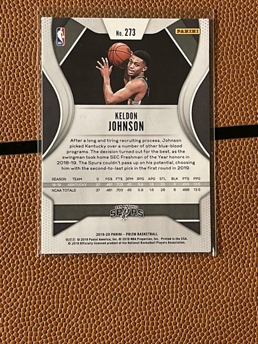 2019-20 Prizm Keldon Johnson Rookie RC #273 Spurs - Imagen 5 de 7