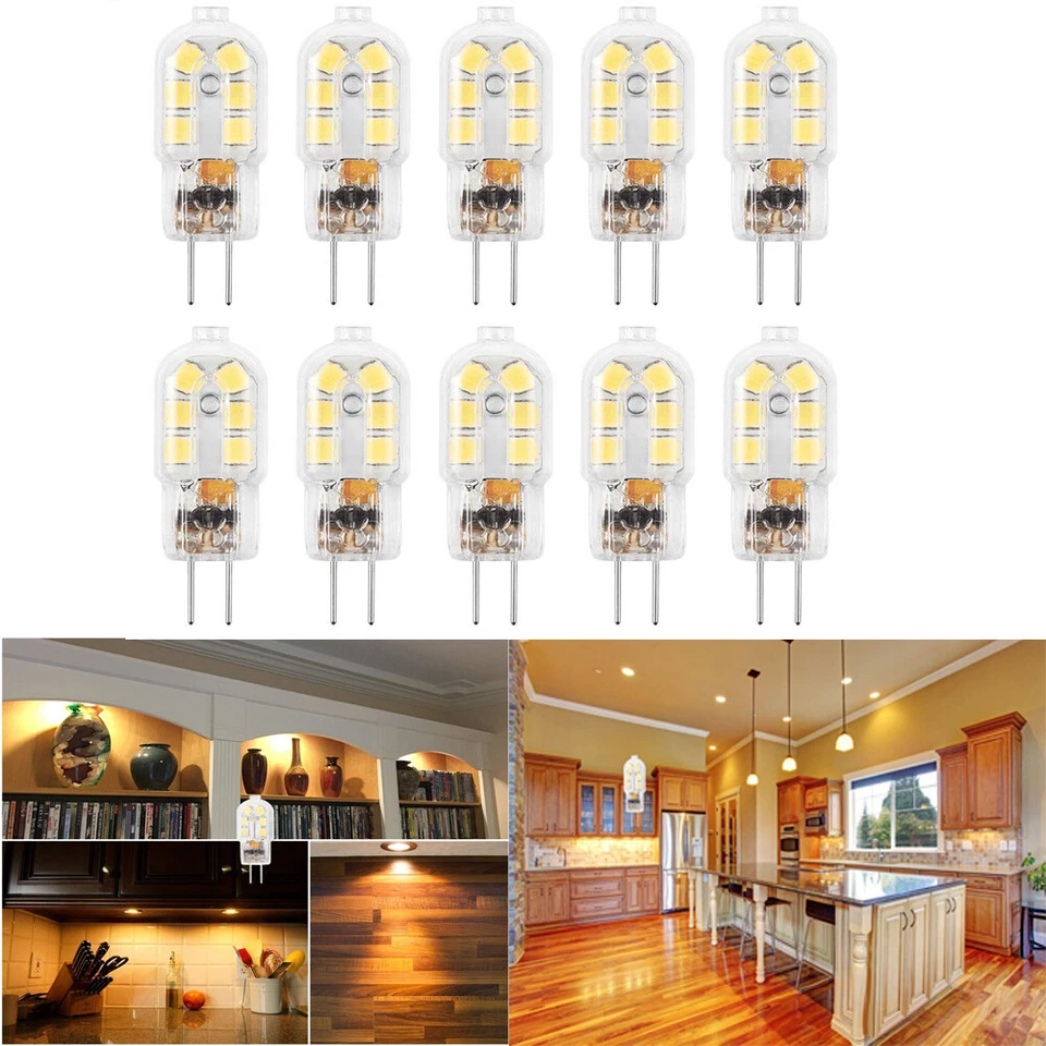 10X G4 LED Bulb Bi-pin Base 20W Halogen Bulb Replacement AC/DC12V Warm White - Image 2 of 4