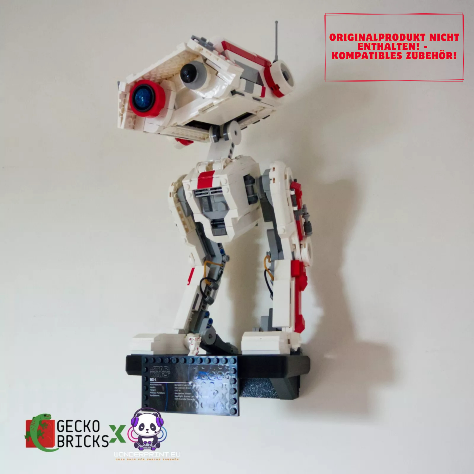 Wandhalterung Halter Display Halterung passend für LEGO® Star Wars BD-1™ 75335
