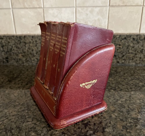 Collins Gem Pocket Dictionary 1960 Set English Italian French German Stand Mini - Picture 2 of 10
