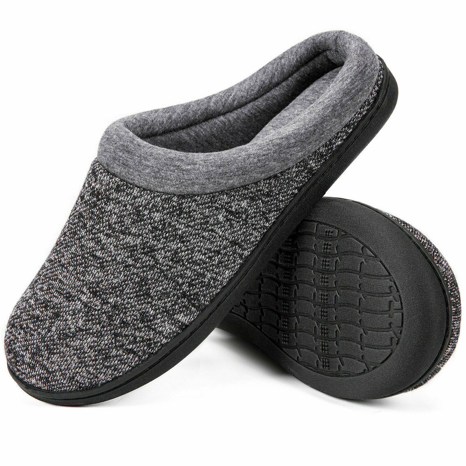 Womens Comfort Slip On Memory Foam Slippers French Terry Lining House