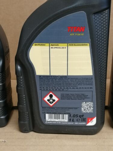 4 X 1 LTR FUCHS TITAN ATF 7134 FE AUTOMATIC TRANSMISSION FLUID FOR MERCEDES-BENZ - Picture 3 of 3