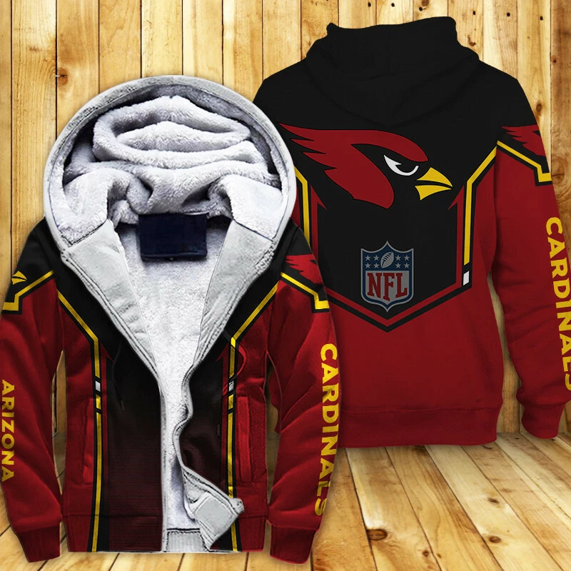 Arizona Cardinals Men Thicken Hoodie Casual Zipper Sweatshirt Warm Fleece  Jacket | eBay