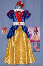 DISNEY SNOW WHITE COSTUME-GIRL 8-10-HAIRBAND/BOW-FIGURINE-SOCKS-NEW DRESS UP LOT