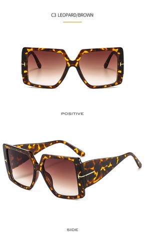 Rectangle Sunglasses For Women Eye Catching Pattern Color Frame Design Accessory - Picture 18 of 26