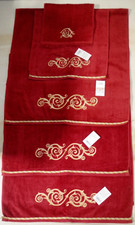  200 - NWT Avanti Towel Set - 5 PC LOT - Catherine - Gold Embroidery  Rope