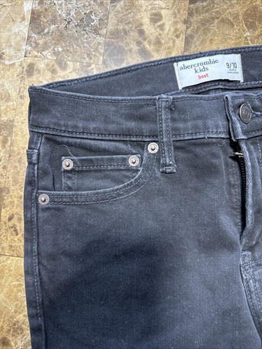 abercrombie kids Boys Distressed Black Denim Bootcut Jeans Size 9/10 NEW - Picture 5 of 10