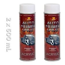 2 x White Primer Car Van Bike Spray Paint Aerosol Anti Corrosive Undercoat 500ml