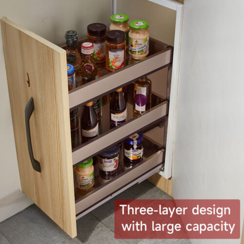 100-250mm Pull Out Steel Basket Kitchen Larder Base Unit Cupboard Drawer Storage - Picture 3 of 20
