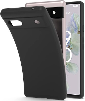 Für Google Pixel 6a Handyhülle Slim Soft Silikon Gel Cover - Matt Schwarz 