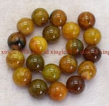 Rare Huge 20mm Yellow Dragon Veins Agate Gemstone Round Loose Beads 15" AAA