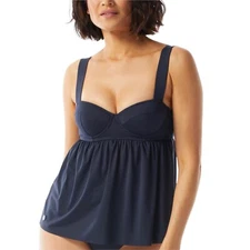 Michael Kors Womens Size S Baby Doll Tankini Top Navy Blue NWT