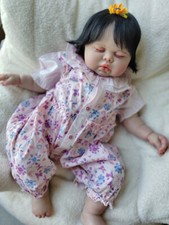 25" Pickle Weighted Reborn Baby Dolls Rooted Mohair Toddler Girl Soft Vinyl Gift