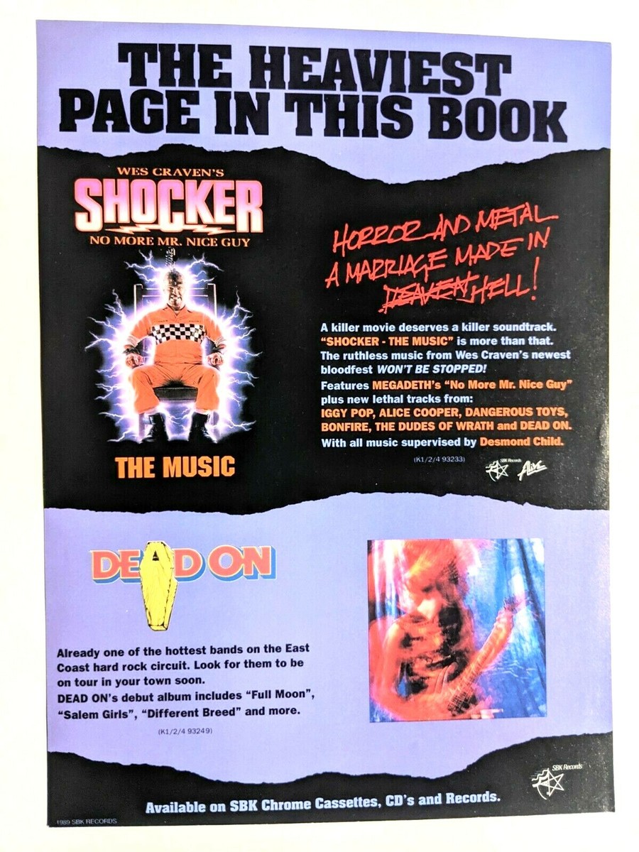 WES CRAVEN'S SHOCKER / 1989 MOVIE SOUNDTRACK LP MAGAZINE