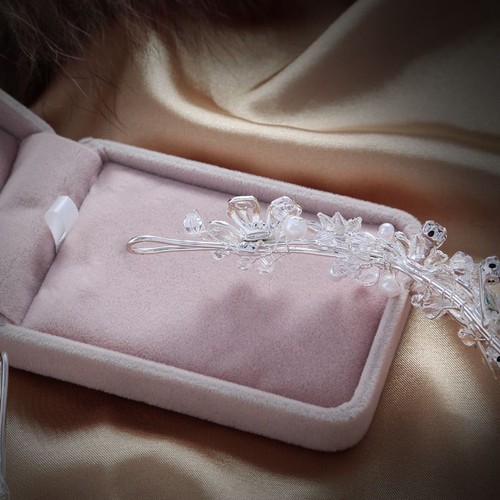 Crystal Flower Headband -Leaves Flowers Tiara Bridal Headbands Wedding Headpiece - Picture 12 of 12