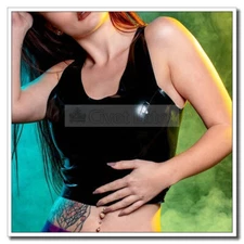 Latex Basic Glued Tank No Zip Classic Sexy High Waist No Zip Customized 0.4 G35