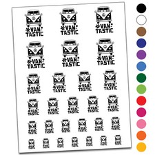 Retro Van-tastic Fantastic Pun Temporary Tattoo Water Resistant Set