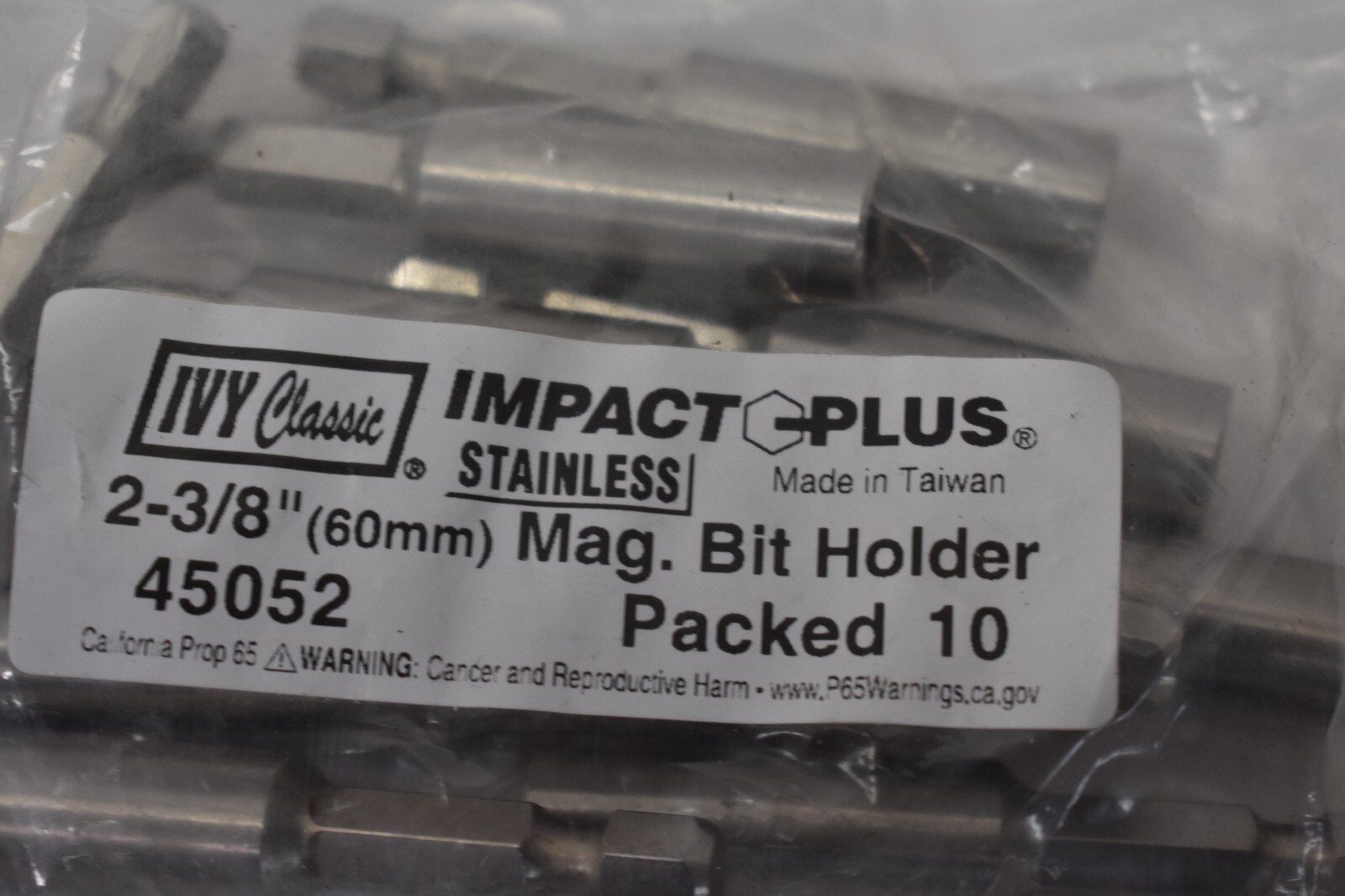 Lot of 10 Ivy Classic Impact Plus Magnetic Bit Holder Tools 2-3/8" 45052