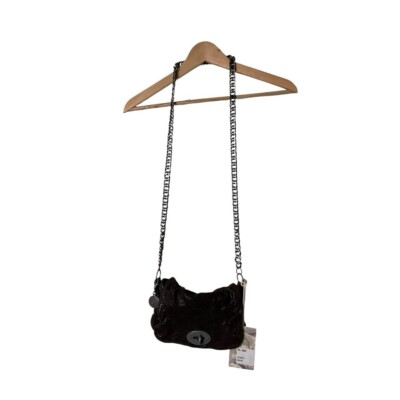 NWT Ash Camy Brown Leather Metal Strap Boho Crossbody Chain Mini Bag 1036
