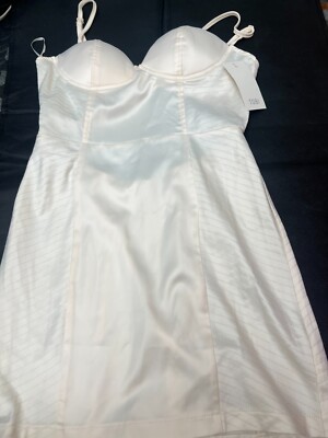 tobi white bodycon dress Boho Chic Tobi Women S White Tan Lace Plunge Halter Bodycon Mini Dress FDB1707XW